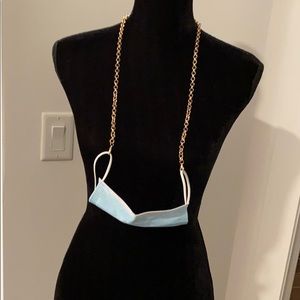 Face mask necklace in Gold Chain w/ Lobster Claws